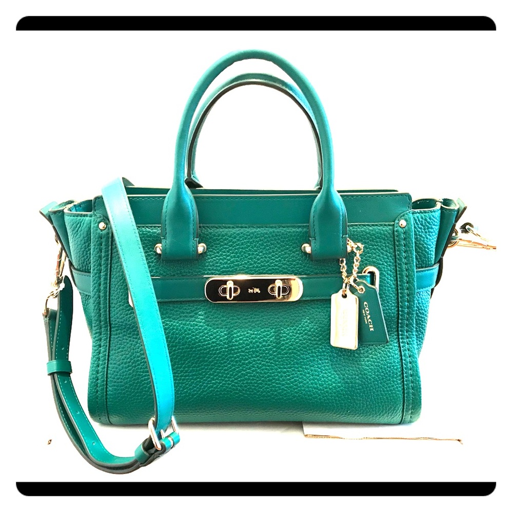 NWT Coach Swagger 27 in Pebble Leather, Forest